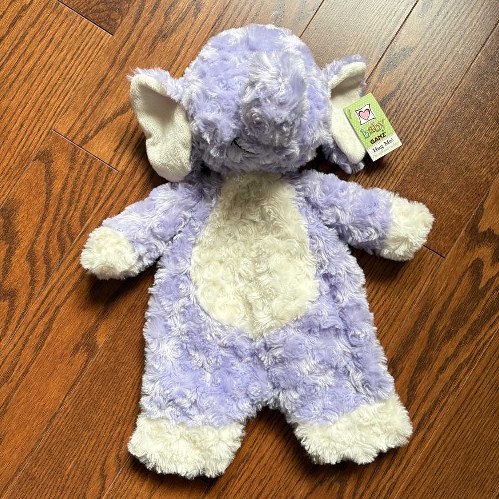 Baby Ganz Purple Flat-A-Pat Elephant Lovey Security Blanket BG 3180 With Tags